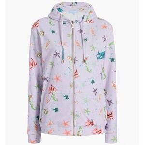 Hill House Pastel Sea Life Print Hoodie NWT